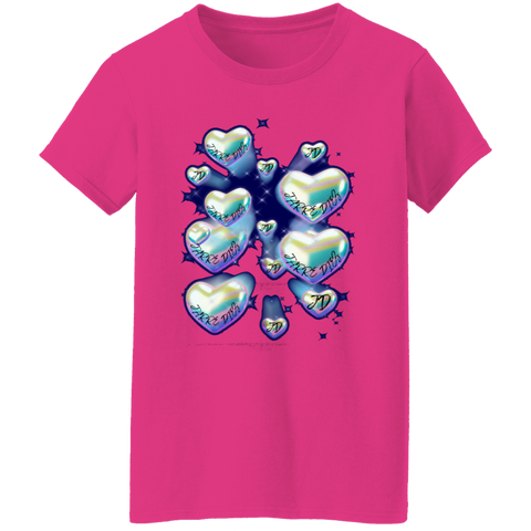 Colorful Hearts Ladies' 5.3 oz. T-Shirt