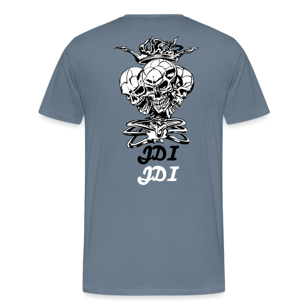 JDI 3 headed Skull - steel blue