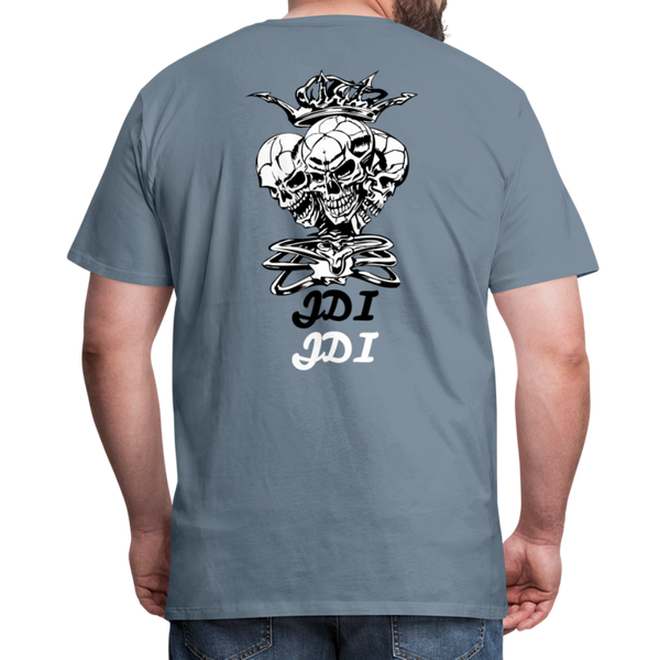 JDI 3 headed Skull - steel blue