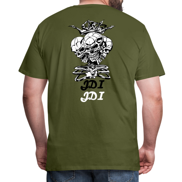JDI 3 headed Skull - olive green