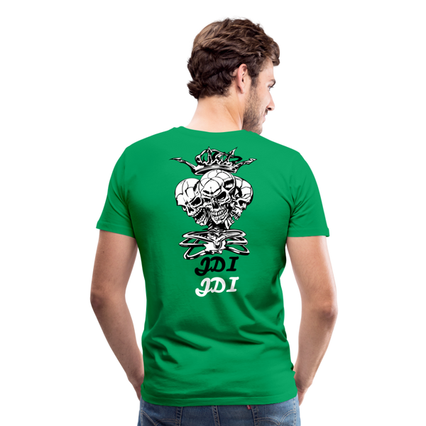 JDI 3 headed Skull - kelly green